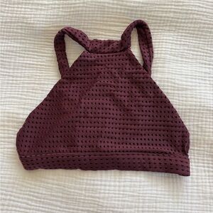 Acacia Swimwear Dubai Top in Merlot dark red Mesh